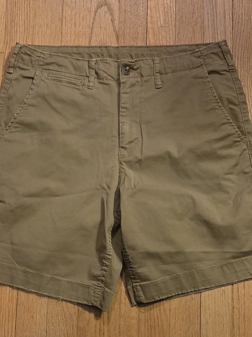 American Eagle Outfitters Olive Green Flat-Front Men's Shorts
